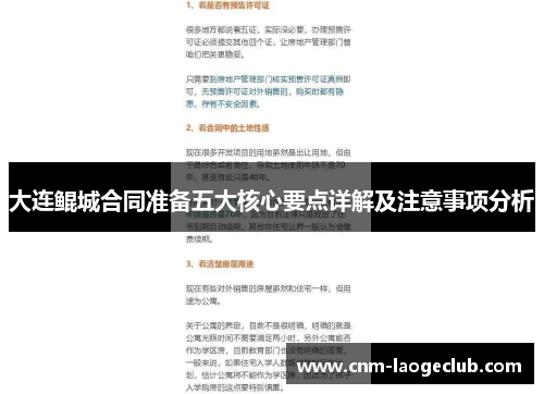 大连鲲城合同准备五大核心要点详解及注意事项分析